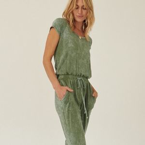 Mineral Washed Finish Knit Jumpsuit